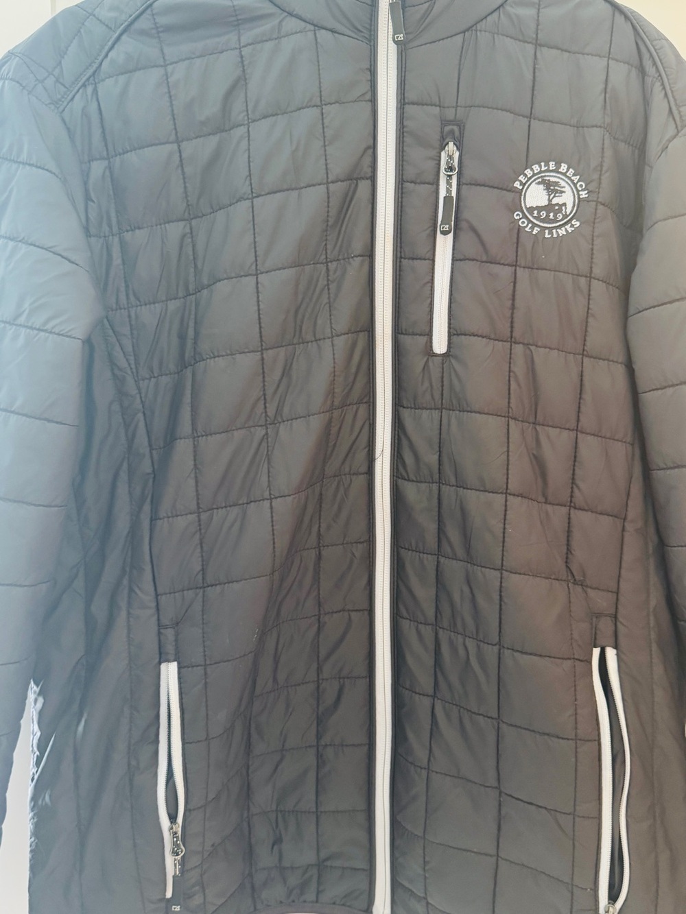 Pebble Beach Men's Quilted Full-Zip Jacket - Black size large